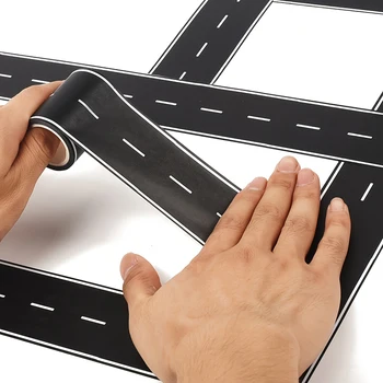 Kreative Straßenklebebänder, Verkehr, DIY, Autobahn, Zug, Eisenbahn, Klebeband, Cartoon-Autoaufkleber