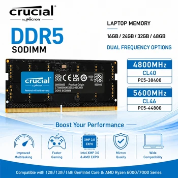 Crucial DDR5 4800MHz 5600MHz SO-DIMM Arbeitsspeicher 16GB 32GB 262pin für LEGION Laptop Notebook Ultrabook