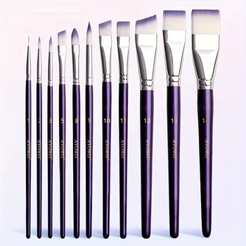 Professionelles Malpinsel-Set, breite und feine Pinsel für künstlerisches Make-up und Design, Pinsel
