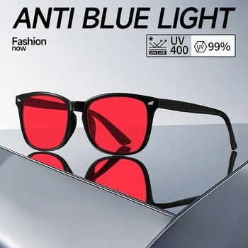 Anti-Blaulicht-Brille mit rot getönten Gläsern, besserer Schlaf, rote Linse, Filterbrille für Männer