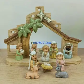 367A Weihnachtskrippenfiguren, Tischdekoration, religiöse Weihnachtsdekoration
