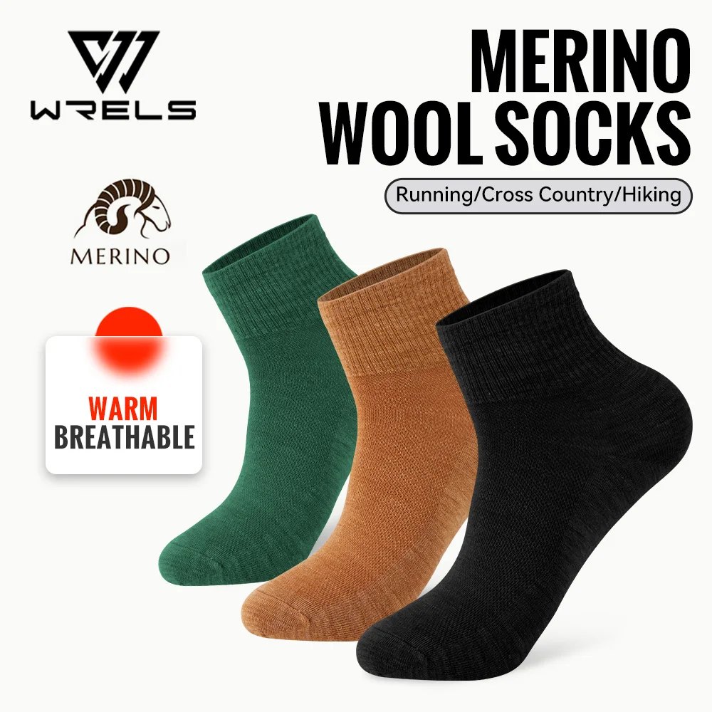 WRELS 1/2/3 Paar Socken aus Merinowolle, atmungsaktive