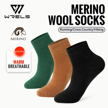 WRELS 1/2/3 Paar Socken aus Merinowolle, atmungsaktive Wandersocken für Männer und Frauen, schweißableitende