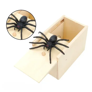 Trick Spider Lustige Scare Box Holz Versteckte Box Qualität Streich Holz Scare Box Spaß Spiel Streich Trick