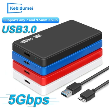 USB 3.0 HDD-Gehäuse 2,5 Zoll SATA HDD SSD Externes Festplattengehäuse 5 Gbit/s Hochgeschwindigkeits-externe