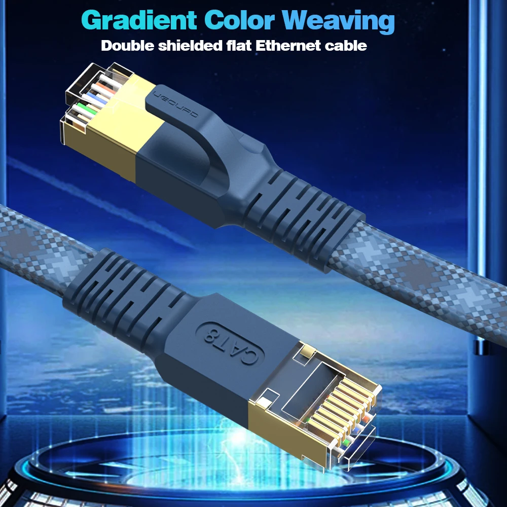 Cat 8 Netzwerkkabel RJ45, 40 Gbit/s, 2000 MHz, Nylon – Bild 2