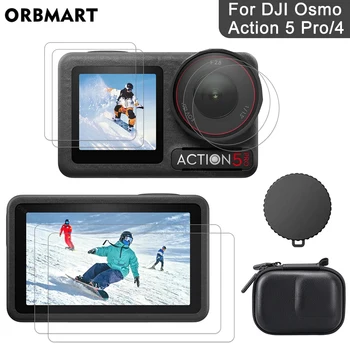 DJI Osmo Action 5 Pro 4 3 Screen Protector Gehärtetes Glas Film Objektiv Abdeckung Kappe Tasche Fall für DJI