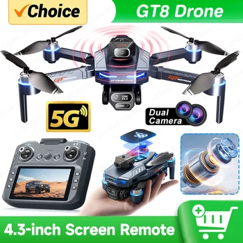 GT8 Drone 8K Professionelle HD Dual Kameras Bildschirm Fernbedienung 5G WIFI Bürstenlosen Motor Hindernis
