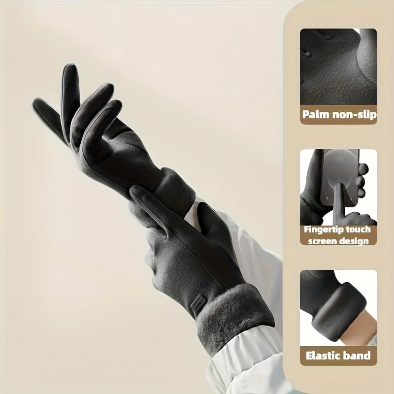 Damen Winter Warme Touchscreen-Handschuhe Plüschgefüttert – Bild 6