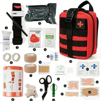 Tragbares Notfallset, Handnotfallset, medizinisches Rettungsset, Auto-Notfallset (337 Stück)