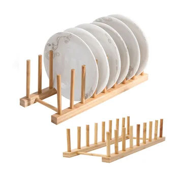 Teller-Aufbewahrungsregal, multifunktionales Geschirrregal aus Holz für Tassen, Töpfe, Topfdeckel