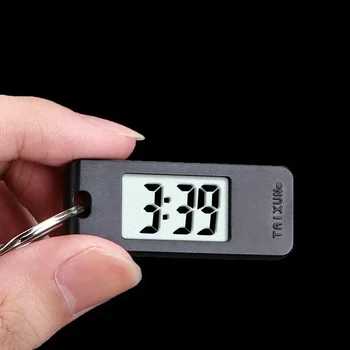 2025 Mini-Schlüsselanhänger mit elektronischer Uhr - Elliptisch, Digitalanzeige. Ideal für Studenten