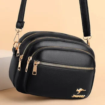 Weiche Leder Geldbörse Mode Frauen Schulter Messenger Tasche Multi-tasche Tragen-beständig Tasche Luxus Damen