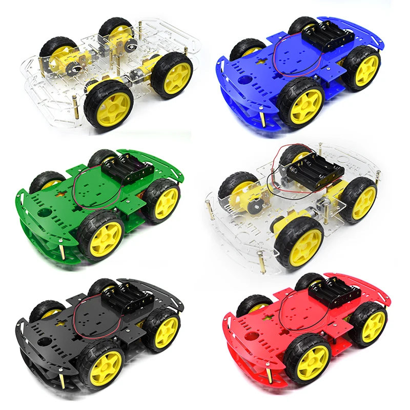 4WD Smart-Car-Chassis-Kit mit Drehgeber und Batteriefach
