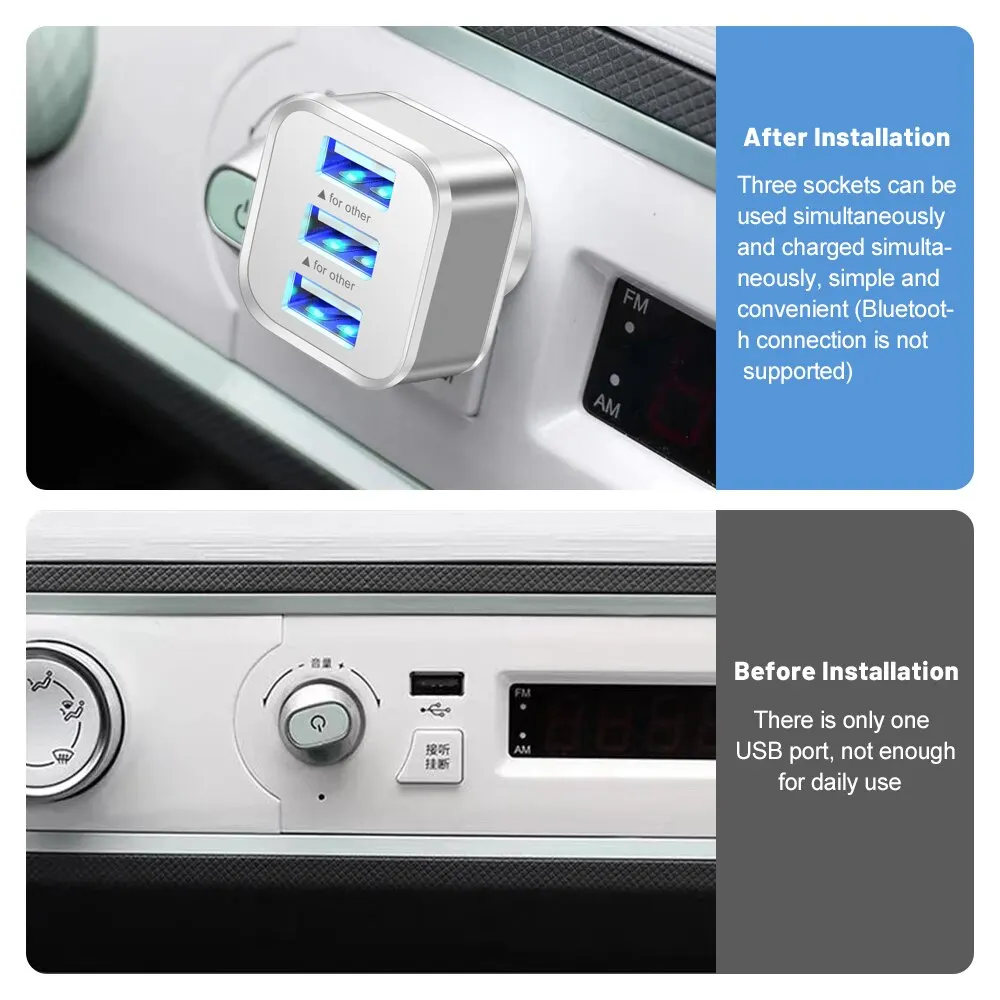 3 Port USB-Steckplätze Adapter USB 3 in 1 2,0 Multiple – Bild 6