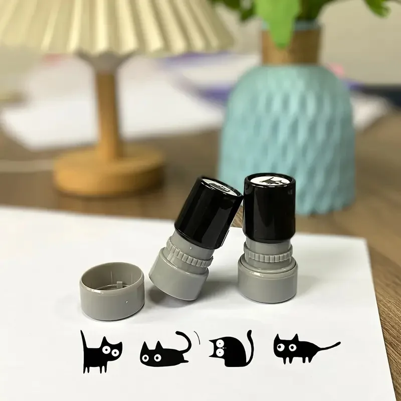 4 Stile niedliche Cartoon-Stempel, schöne kleine schwarze – Bild 3