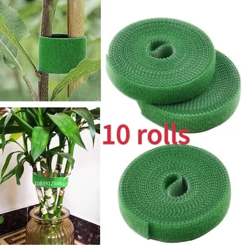 10 Rollen Nylon-Pflanzenbinder, Pflanzenverband, Hakenbindeschlaufe, verstellbare Pflanzenunterstützung