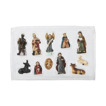 Christus Nativität Statue Szene Setkind Jesus Krippe Figuren Harz Crafts Miniaturen Religiöse Ornament Kirche