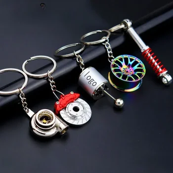 Kreativer Metall-Autozubehör-Schlüsselanhänger, Zinklegierung, Turbo-Getriebe, Nabe, Bremsscheibe, Anhänger