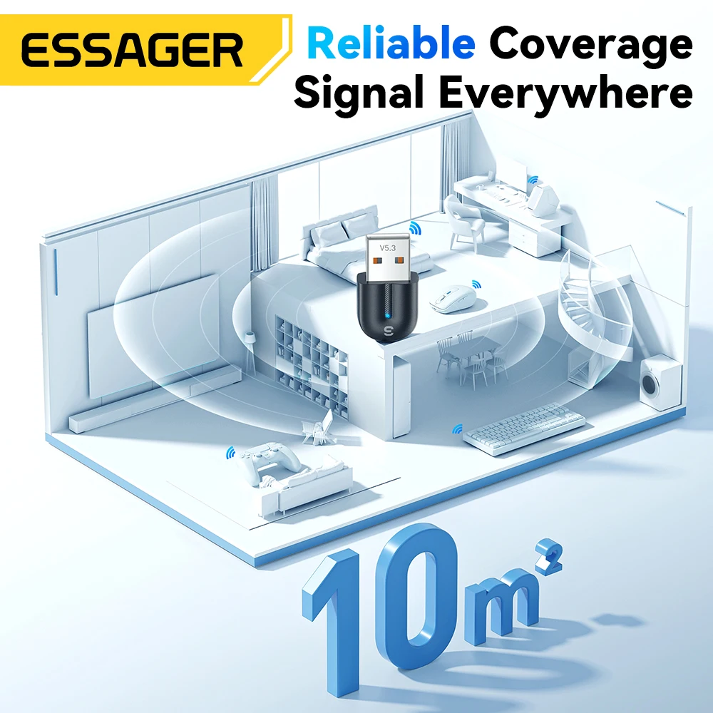 Essager USB Bluetooth 5.3 Adapter Aux Audio Receiver Sender – Bild 6