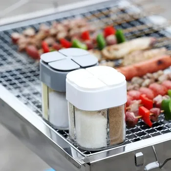 4-in-1 Camping Wandern Gewürzglas Outdoor Kochen Grill BBQ Gewürzspender Campingbedarf Kochgeschirr Ausrüstung