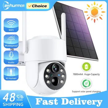 WiFi PTZ Kamera Outdoor Wireless Solar IP Kamera 4MP HD Eingebaute Batterie Video Überwachung Kamera Lange