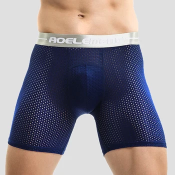Herren extra lange Sport unterwäsche Boxer laufen Anti-Wear Beine große Eisse ide lose 100kg Fat Guy vier
