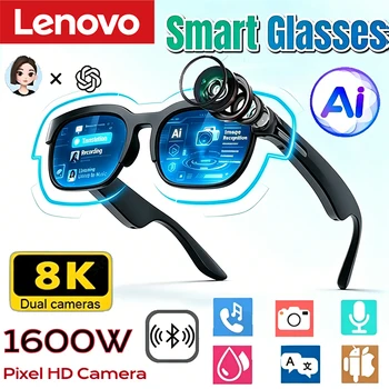 Lenovo Smart-Brille mit KI-Übersetzung, Bluetooth-Konversation, Aufnahme- und Musikwiedergabe - Smarte
