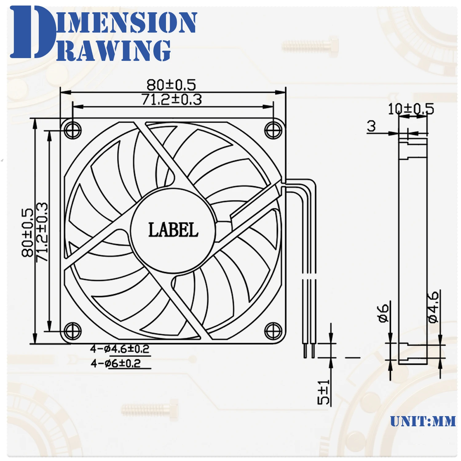 YOUNUON 80 mm Lüfter, 5 V, USB-Lüfter, 80 x 80 x 10 mm, 8 cm – Bild 5