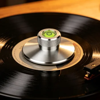 HiFi Disc-Stabilisator Plattenspieler-Vinylklemme Aluminium-Schallplatten-Gewichtsstabilisator, Klemme
