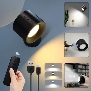 LED Wandleuchter Licht Touch Control Doppelkopf Wandleuchte 360 drehbar 3 Farben Wandleuchten Drahtlose