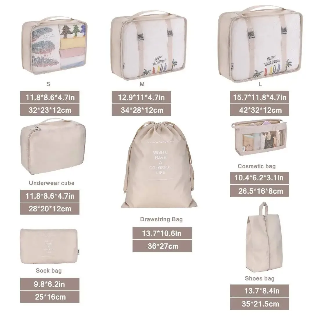 6/8Pcs Set Reisetasche Organizer Kleidung Gepäck Reise – Bild 6