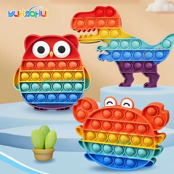 Rainbow Pop Push Bubblle Fidget Anti Stress Relief Spielzeug für Erwachsene Kinder Spezielle Bedürfnisse