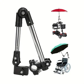 Verstellbarer Schirmrahmen aus Edelstahl für Rollstühle und Fahrräder - faltbares Design