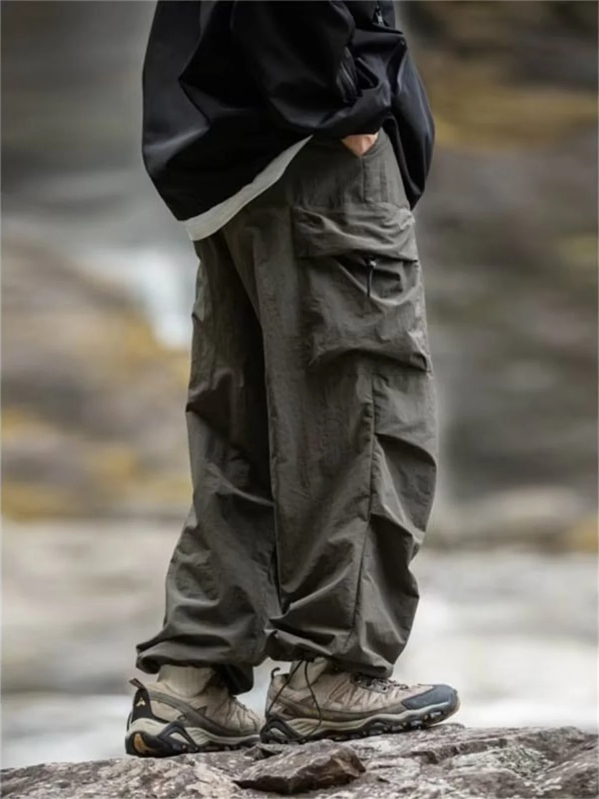 Herren Frühling und Herbst neue wasserdichte Hip Hop – Bild 3