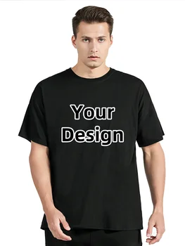 Individuelles Herren-T-Shirt mit Ihrem eigenen Logo, T-Shirt mit Text und Foto, gedruckt auf der Vorder