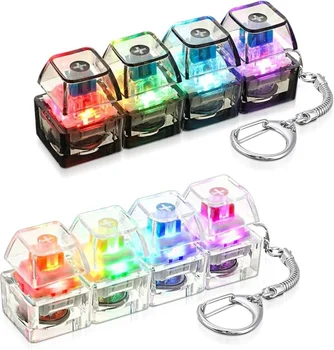 Leuchtender Tastatur-Schlüsselanhänger Stressabbau Klickbarer LED-Knopf Spielzeug für Menschen