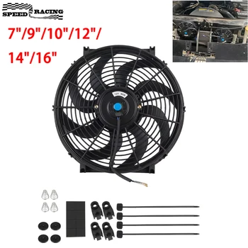 Universal 7/9/10/12/14/16 Zoll 12V 80W 2100RPM Auto Klimaanlage Elektronische Kühler Lüfter Klinge Elektrische