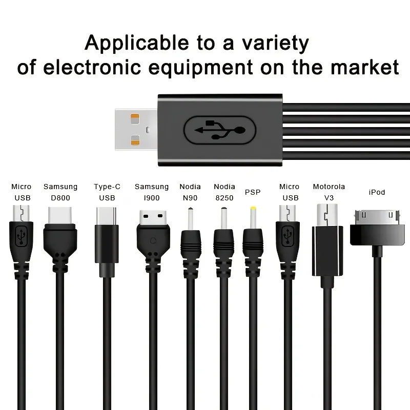 10-in-1 Multi-Ladekabel mit USB-Anschluss für ältere Handys – Bild 2
