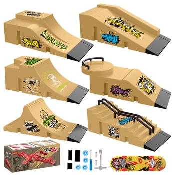 Kinder Finger Sport Spielzeug Finger Skateboard Spiel Park Website Schritt Rampe Szene Requisiten Mini