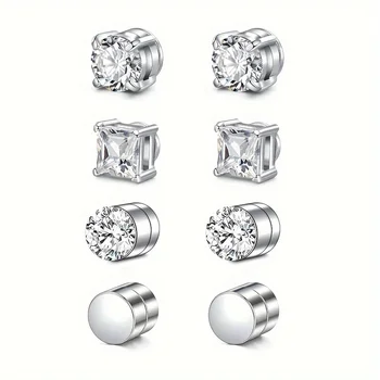 Set magnetischer Herrenohrringe ohne Stanzen von Ohrclips, personalisierte Damenohrstecker aus Edelstahl