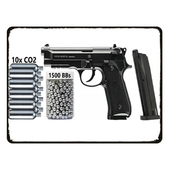 HD Pistol Tin Painting Sign. Vintage-Stil, ideal für Zuhause, Bar, Club. Verleiht Wanddekorationen Charme