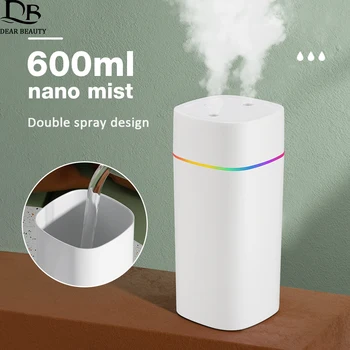 600ml Luftbe feuchter Doppels prüh anschluss ätherisches Öl Aroma therapie Diffusor stumm Zerstäuber bunte