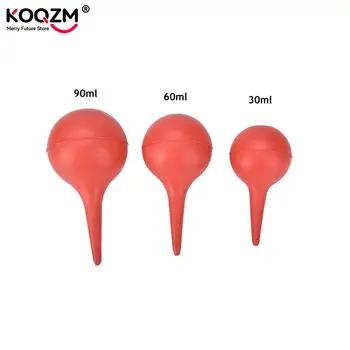 30/60/90ml Labor Werkzeug Rot Gummi Saug Ohr Waschen Spritze Squeeze Birne Gummi Labor Werkzeuge vakuum