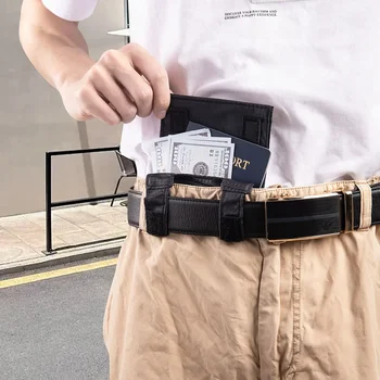 Versteckte Anti-Diebstahl-Geldgürteltasche mit RFID-Schutz, Reisebeutel für Damen & Herren, Kleine Geldbörse