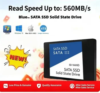 Tragbare SSD-Festplatte 2,5 Zoll Blau SATA III Schnittstelle für Laptop und Desktop Interne