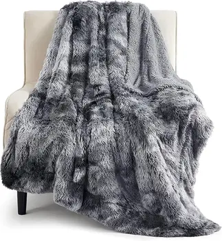 Flauschige Überwurfdecke, Geschenke für Damen und Herren, weiches Fleece, Sherpa, gemütlicher, flauschiger