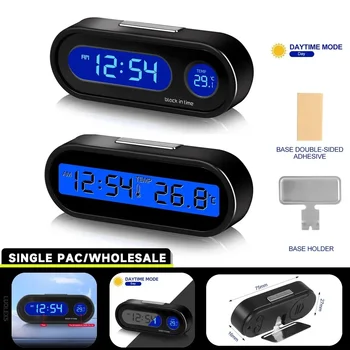 Auto Uhr Zeit Uhr Mini Elektronische Auto Uhren Leuchtende Innen Thermometer LCD Hintergrundbeleuchtung