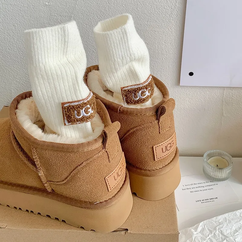 Winter gemütliche verdickte Florsocken mittlere Wadenlänge – Bild 4