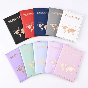 Mode Reisepass Schutzhülle Welt Muster Reise Reisepass Brieftasche Geschenk PU Leder Karte Fall Abdeckung